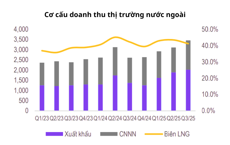 Biểu đồ: Doanh thu thuần (Q) và lợi nhuận sau thuế công ty mẹ (Q)